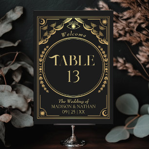 gouden elegante mystieke tarot bruiloft kaart
