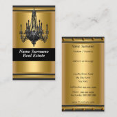 Gouden Elegante Ontwerper Visitekaartje (Voorkant / Achterkant)