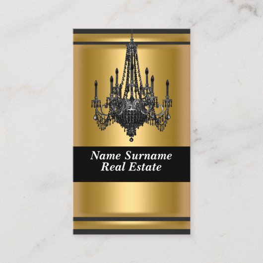 Gouden Elegante Ontwerper Visitekaartje (Voorkant)