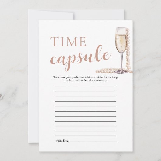 Gouden Elegante Parels en Prosecco Time Capsule Ka Kaart (Voorkant)