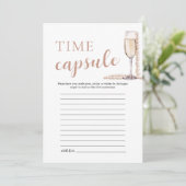 Gouden Elegante Parels en Prosecco Time Capsule Ka Kaart (Staand voorkant)