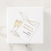 Gouden Elegante Parels en Prosecco Vrijgezellenfee Bedankjes Labels (In situ)