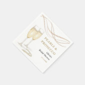 Gouden Elegante Parels en Prosecco Vrijgezellenfee Servet (Hoek)