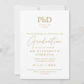 Gouden Elegante PhD Graad Foto Aankondiging (Voorkant)