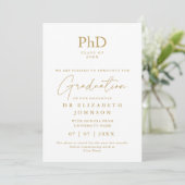 Gouden Elegante PhD Graad Foto Aankondiging (Staand voorkant)