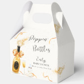 Gouden Elegante Poppin Flessen Champagne Baby show Bedankdoosjes (Voorkant)