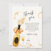 Gouden Elegante Poppin Flessen Champagne Baby show Bedankkaart (Voorkant)