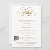 Gouden elegante Qr alles in één kalligrafie bruilo Kaart (Achterkant)