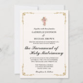 Gouden Elegante Rand Trouwmis Witte Kaart (Voorkant)