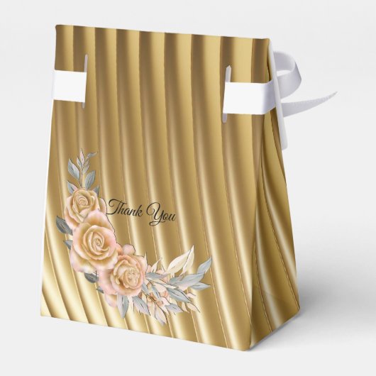 Gouden Elegante Ripple Effect & Rozen Bedankdoosjes (Achterkant)