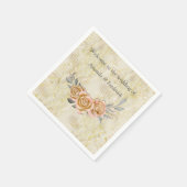 Gouden Elegante Ripple Effect & Rozen Bladeren Servet (Hoek)