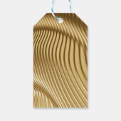 Gouden Elegante Ripple Effect & Rozen Cadeaulabel (Achterkant)