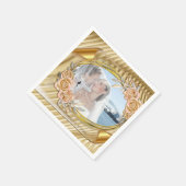 Gouden Elegante Ripple Effect & Rozen Servet (Hoek)