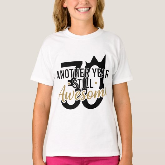 Gouden Elegante Script "Geweldig" Typografie Zwart T-shirt (Voorkant)
