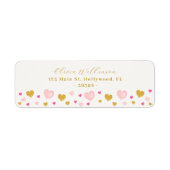 Gouden Elegante Script naam van wit retour adres Etiket (Voorkant)