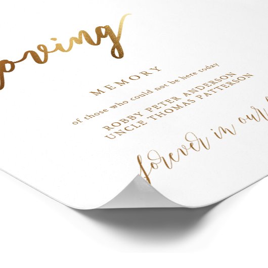 Gouden Elegante Script Typografie Poster (Hoek)