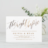 Gouden Elegante Script Typografie Uitnodiging (Staand voorkant)