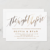 Gouden Elegante Script Typografie Uitnodiging (Voorkant / Achterkant)