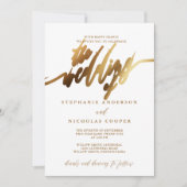 Gouden Elegante Script uitnodiging (Voorkant)