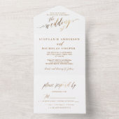 Gouden Elegante Script uitnodiging (Binnen)