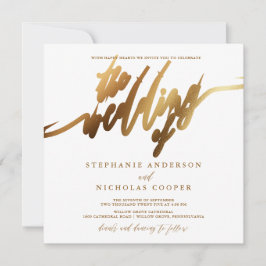 Gouden Elegante Script uitnodiging