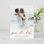 Gouden Elegante Script uitnodiging (Staand voorkant)