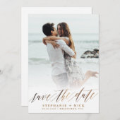 Gouden Elegante Script uitnodiging (Voorkant / Achterkant)