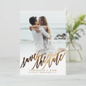 Gouden Elegante Script uitnodiging (Staand voorkant)