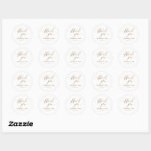 Gouden Elegante Script uitnodiging Klassieke Ronde Ronde Sticker (Vel)