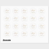 Gouden Elegante Script uitnodiging Ronde Sticker (Vel)