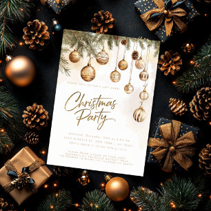 Gouden Elegante Sieraden Kerstfeest Versiering Kaart