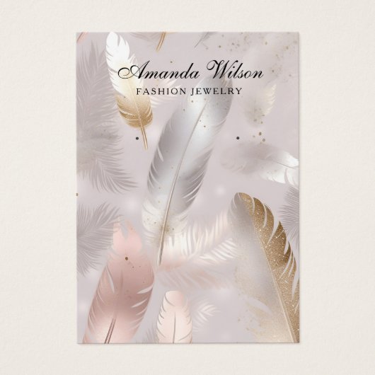 Gouden Elegante Sieraden Oorbel Display Kaart (Voorkant)