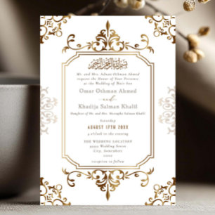 Gouden Elegante Sierrand Vintage Islamitische Trou Kaart