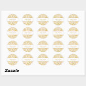 Gouden Elegante Stijl Huwelijk Ronde Sticker (Vel)