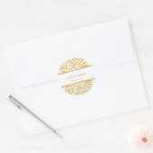 Gouden Elegante Stijl Huwelijk Ronde Sticker (Envelop)