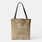 Gouden Elegante Trouw Bruid Tote Bag (Achterkant)