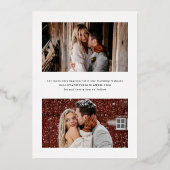 Gouden Elegante Trouw Moderne Foto Save the Date Folie Uitnodiging (Achterkant)