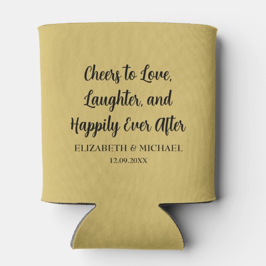 Gouden Elegante Trouwjuichen om lief te hebben Blikjeskoeler (Achterkant)