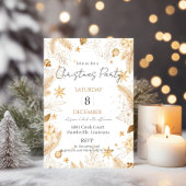 Gouden Elegante Uitnodiging van het Kerstmispartij
