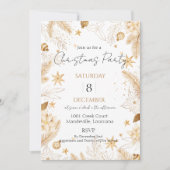 Gouden Elegante Uitnodiging van het Kerstmispartij (Voorkant)