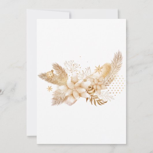 Gouden Elegante Uitnodiging van het Kerstmispartij (Achterkant)