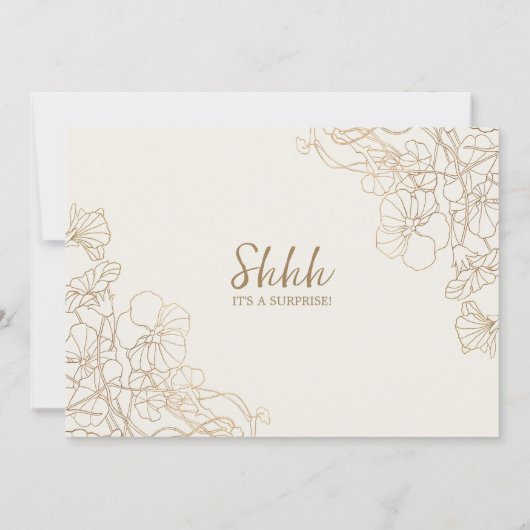 Gouden Elegante Verrassingsfoto 50e Verjaardag Kaart (Achterkant)