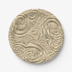 Gouden elegante Victoriaans art nouveau reliëflook Papieren Bordje