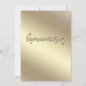 Gouden elegante vlinder Groene jurk Quinceañera Kaart (Achterkant)