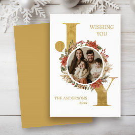 Gouden Elegante Vrolijke Foto Kerstmis Feestdagenkaart