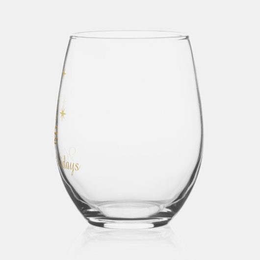 Gouden Elegante Vrolijke Kerstgroet Wijnglas Zonder Voet (Links)