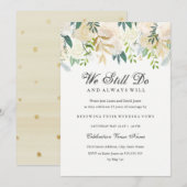 Gouden Elegante Waterverf Bloemengelofte Vernieuwi Kaart (Voorkant / Achterkant)