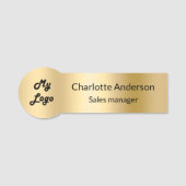 Gouden elegante zakelijke logo medewerker naamplaatje (Voorkant)