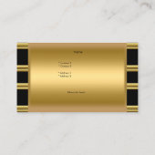 Gouden Elegante Zwarte Glamoureuze Mode Visitekaartje (Achterkant)