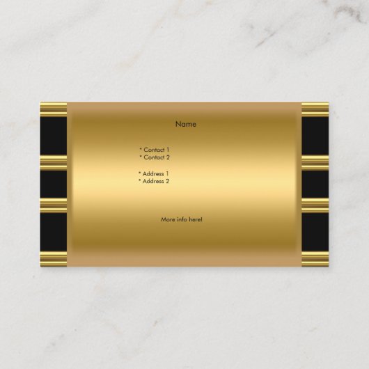 Gouden Elegante Zwarte Glamoureuze Mode Visitekaartje (Achterkant)